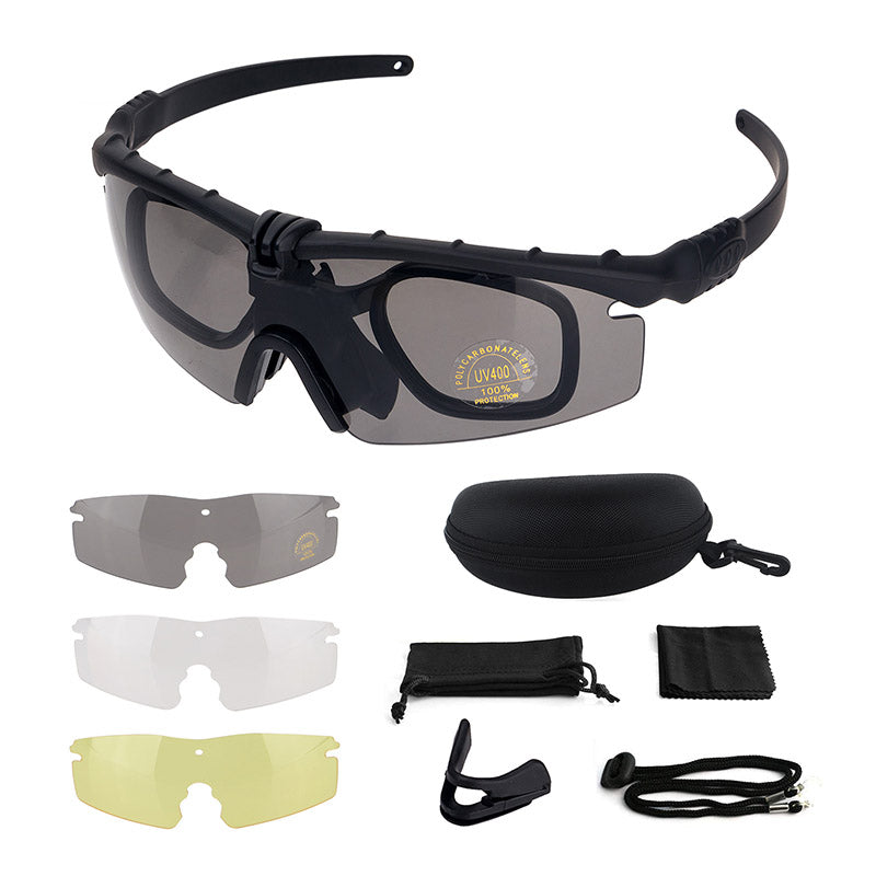 PC Tactical Goggles Kit – 3 Lens with RX Insert & EVA Hard Case