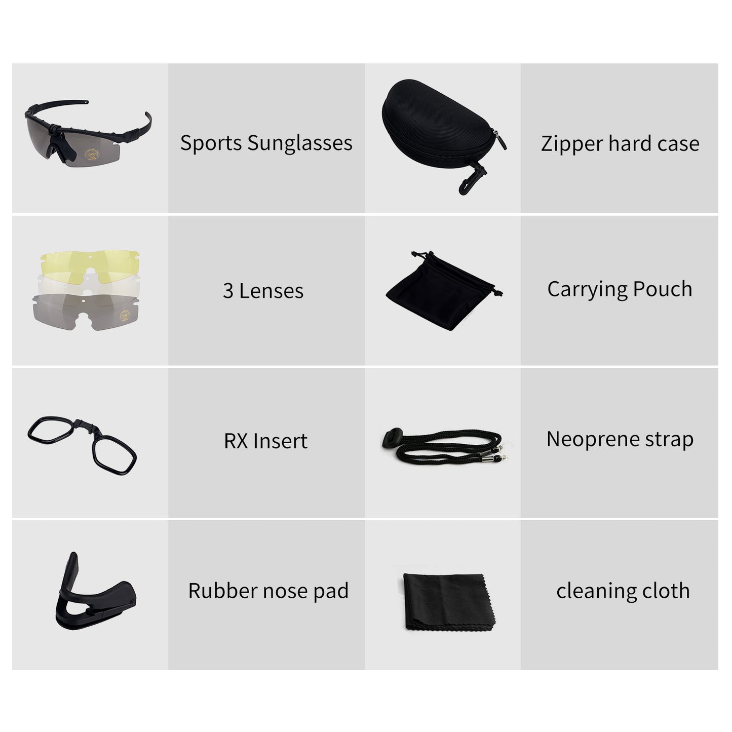 PC Tactical Goggles Kit – 3 Lens with RX Insert & EVA Hard Case