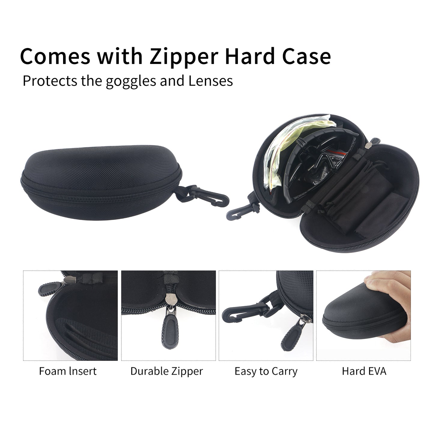 PC Tactical Goggles Kit – 3 Lens with RX Insert & EVA Hard Case