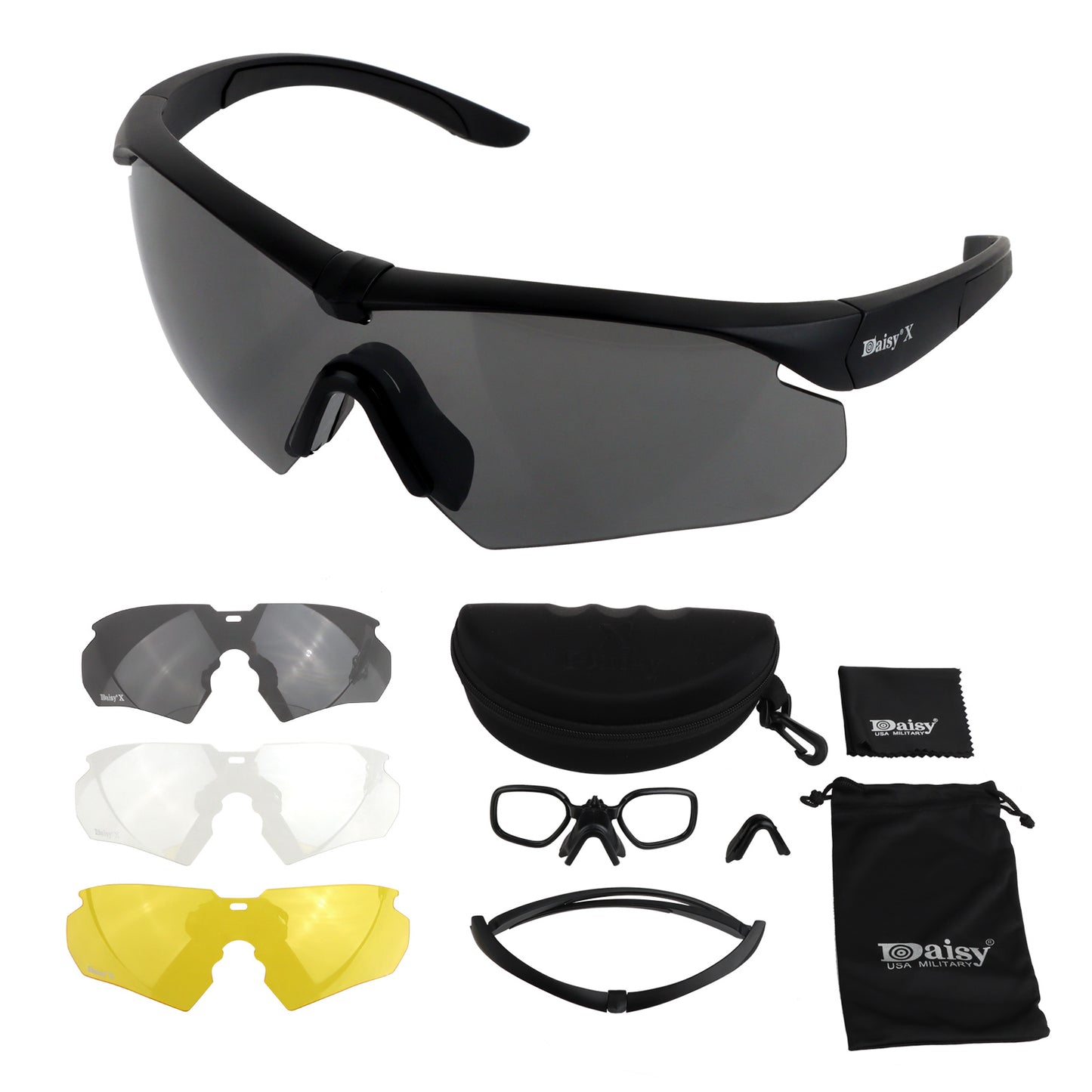 TR90 Tactical Eyewear – Matte Black with Multi-Lens Kit