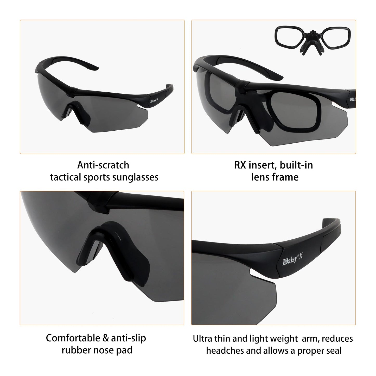 TR90 Tactical Eyewear – Matte Black with Multi-Lens Kit
