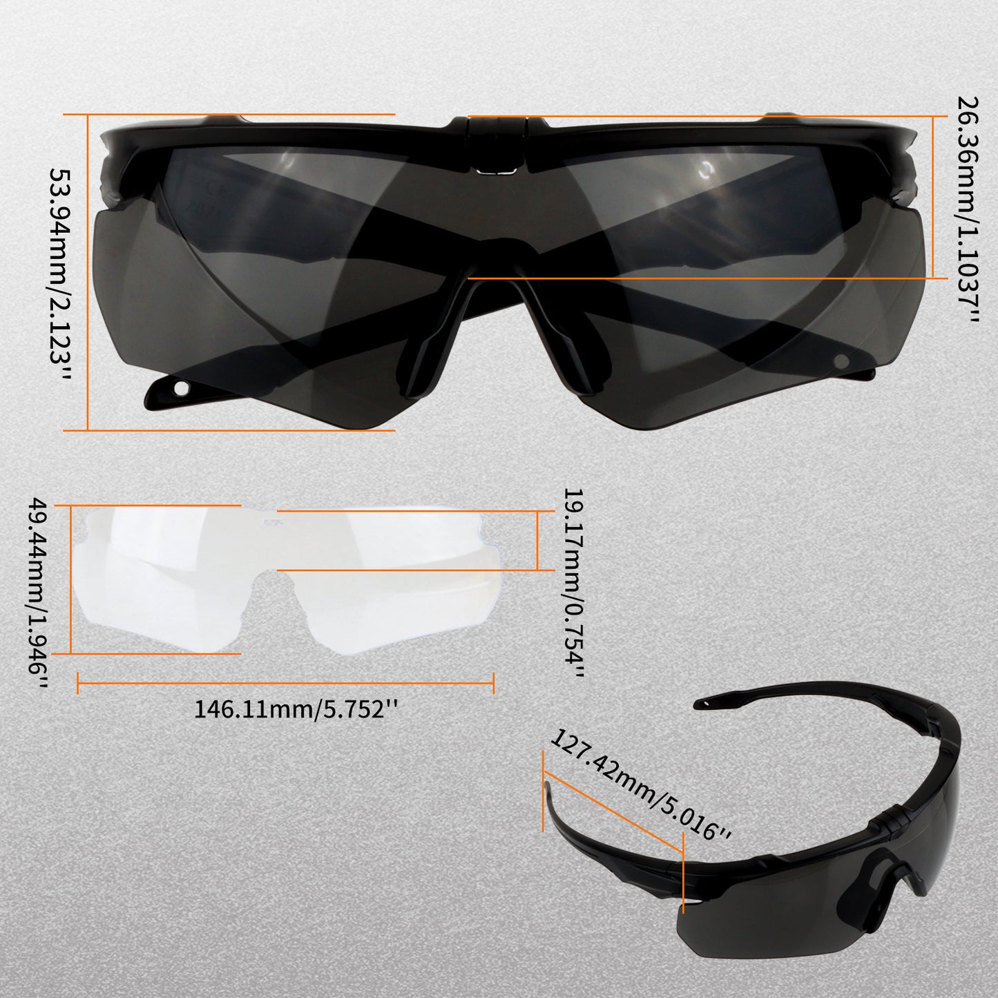 Blue Army Modular Shooting Glasses – UV + Impact Protection