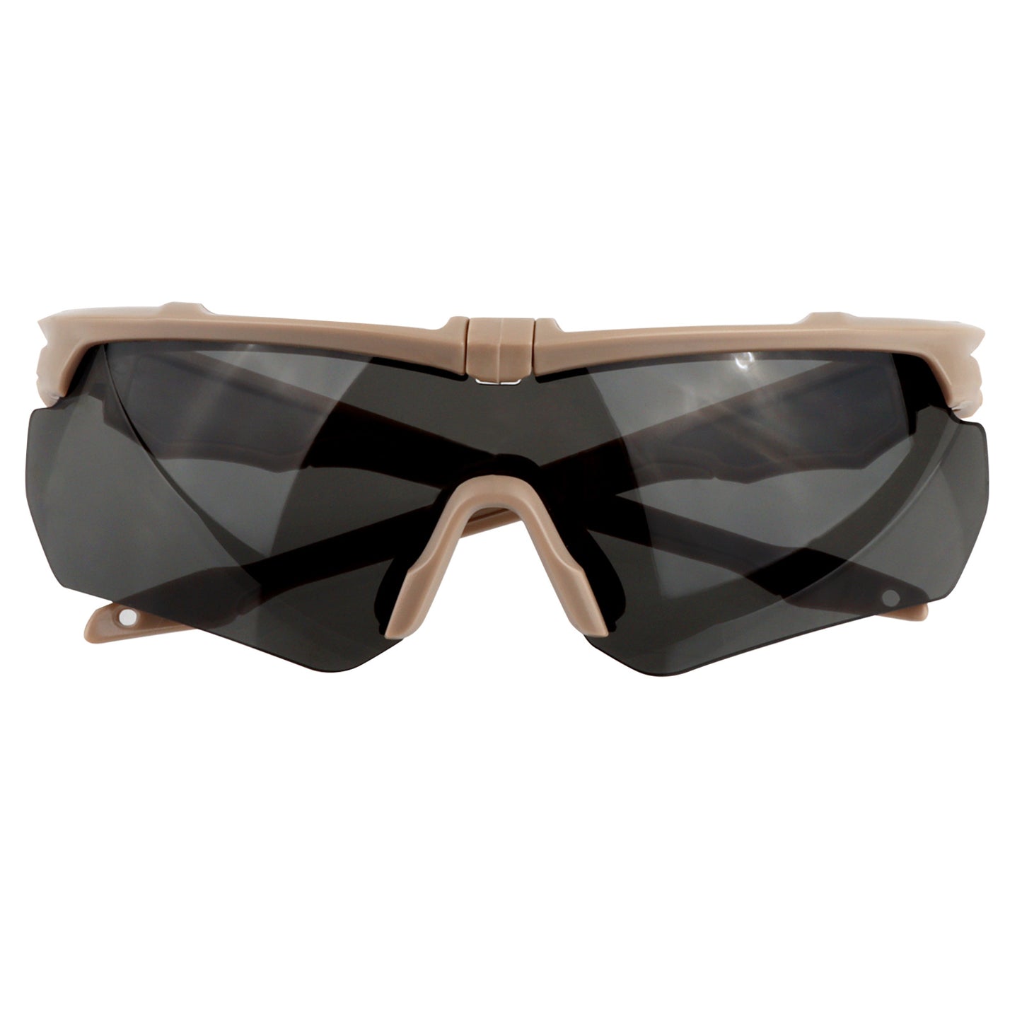Desert-Tan Tactical Sunglasses – 3 Lens Interchangeable