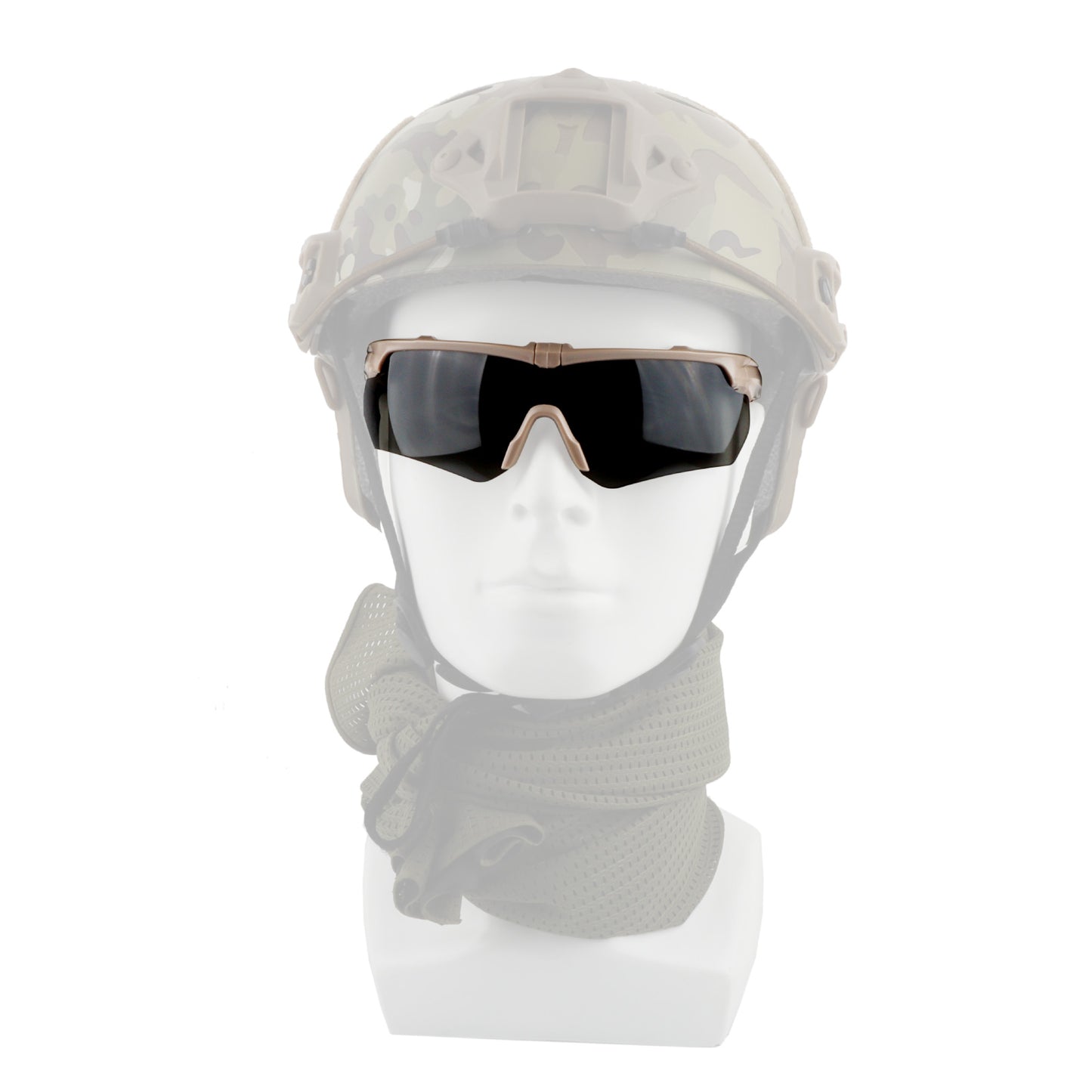 Desert-Tan Tactical Sunglasses – 3 Lens Interchangeable
