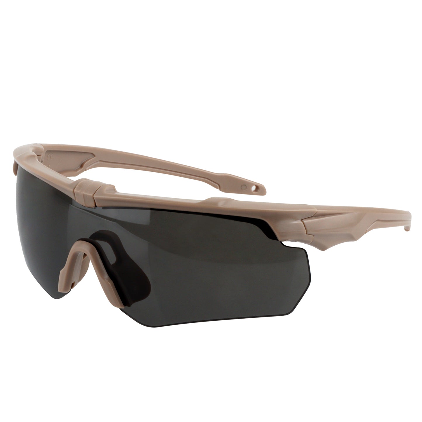 Desert-Tan Tactical Sunglasses – 3 Lens Interchangeable