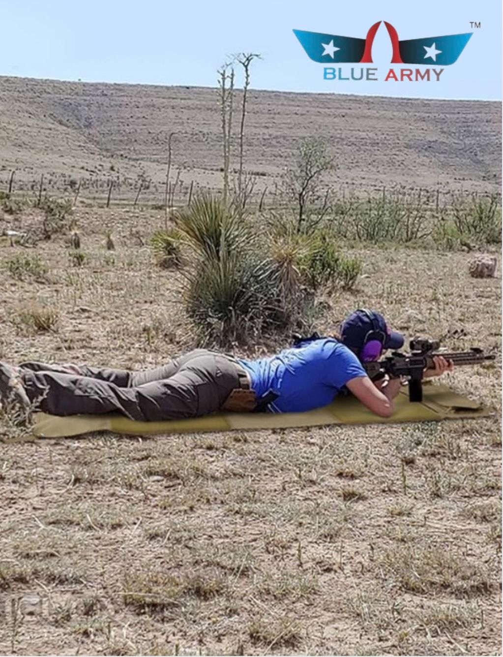 Blue Army Tactical Shooting Mat – Waterproof, Padded & MOLLE-Equipped Field Mat