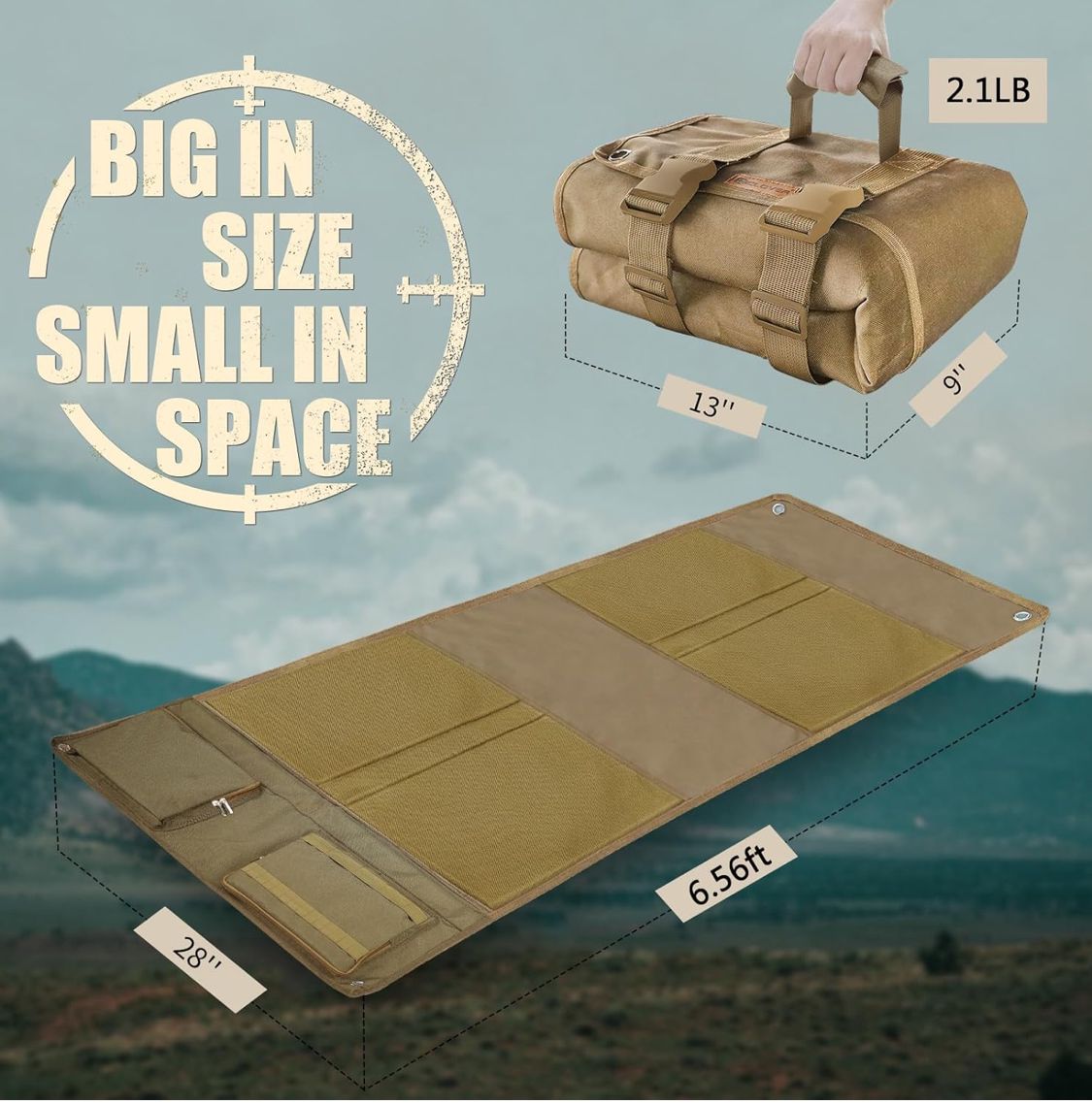 Blue Army Tactical Shooting Mat – Waterproof, Padded & MOLLE-Equipped Field Mat