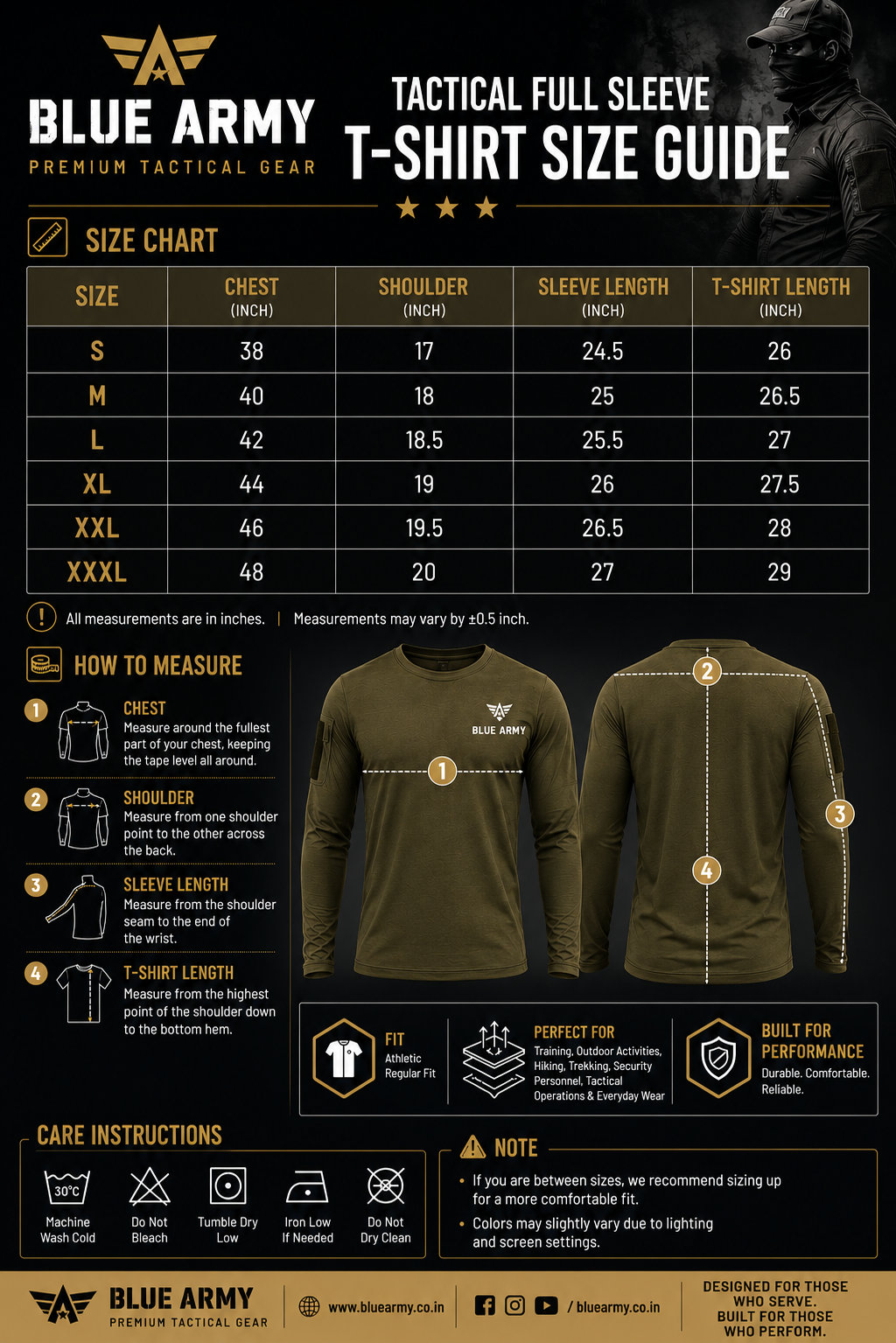 Blue Army Tactical Performance T-Shirt – Olive Green