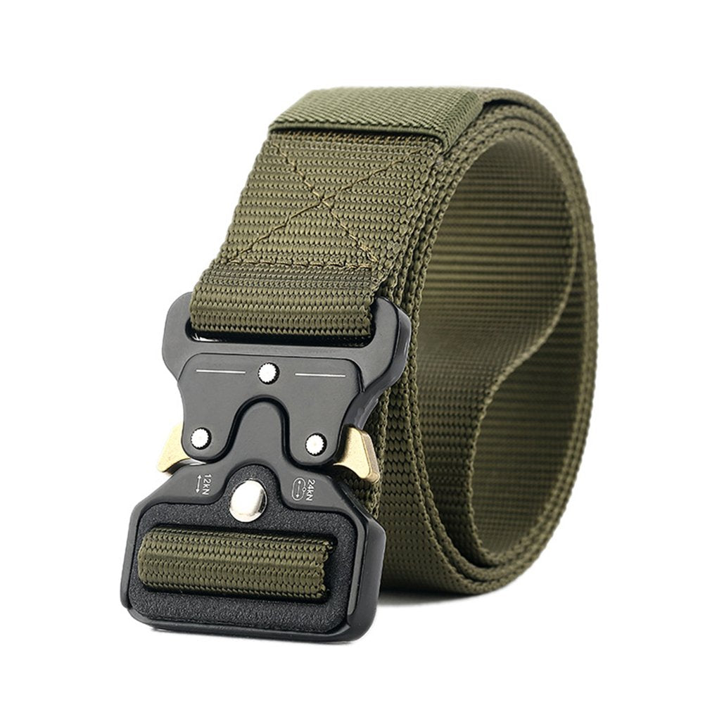 Blue Army Men's Tactical Belt Nylon Military Style Webbing Belt with Metal Buckle