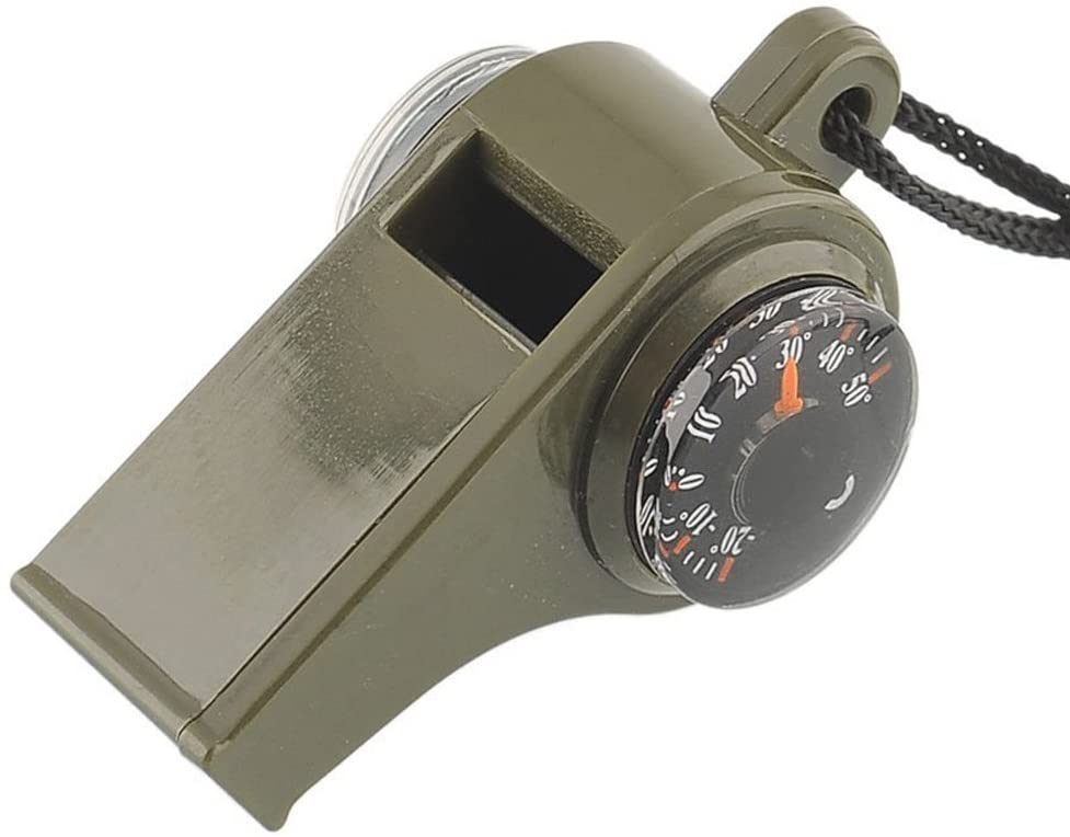 3-in-1 Emergency Survival Whistle With Compass Thermometer For
