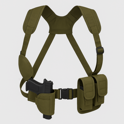 Dual Side Combat Holster with Front Clip & Mag Pouch
