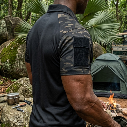 Blue Army Camouflage Tactical Shirt for Men – Quick Dry Outdoor Military Combat Shirt