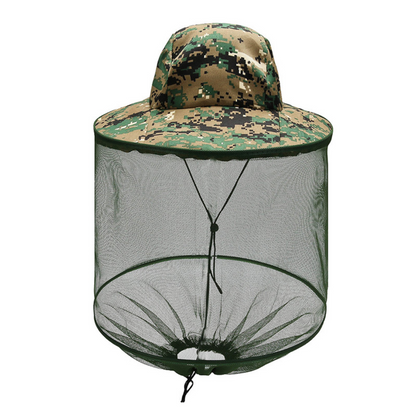 Camouflage Mosquito Net Hat Insect Protection for Outdoor & Camping