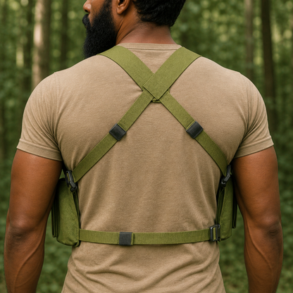 Indian Army Chest Rig w/ M16/AK47/M14 Pouches - Olive BLUE ARMY CLASSIC