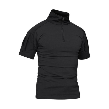 Tactical Half-Sleeve T-Shirt with Zipper & Sleeve Pockets