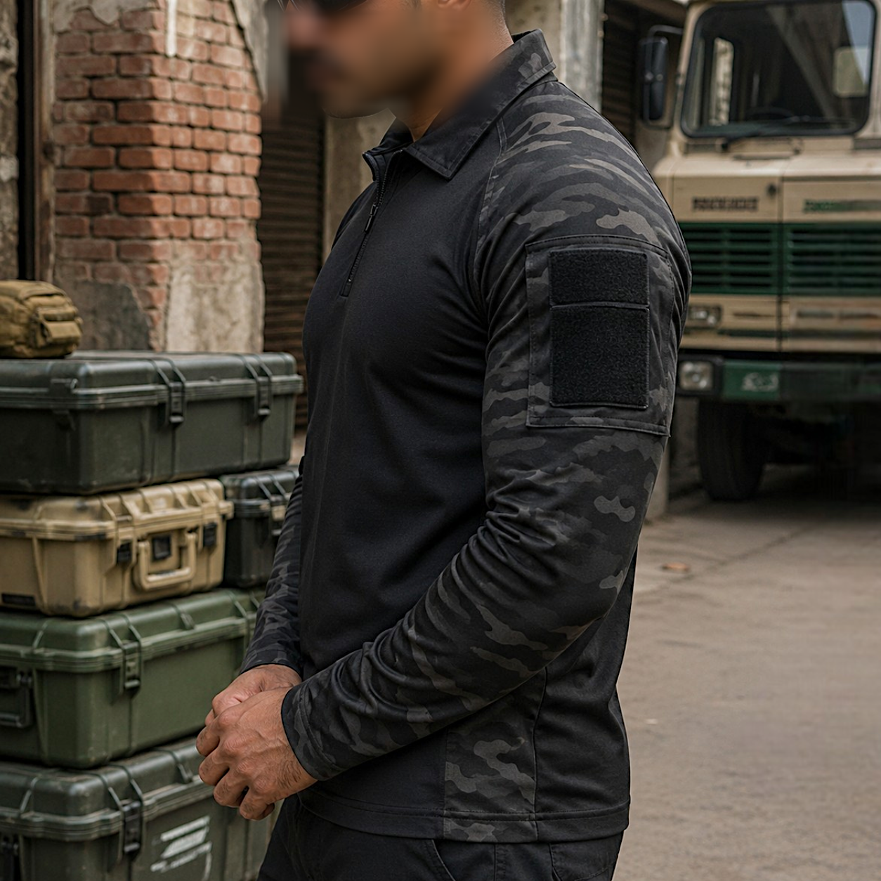 Blue Army Tactical T-Shirt – Full Sleeve