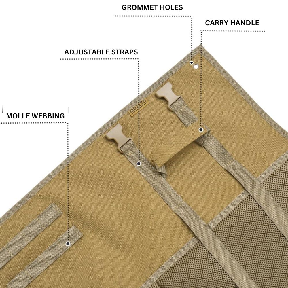 Extra Large Non-Slip Shooting Mat with Molle Pals Webbing - Shooting Mats Prone Padded for Range Shooting Rifle Hunting