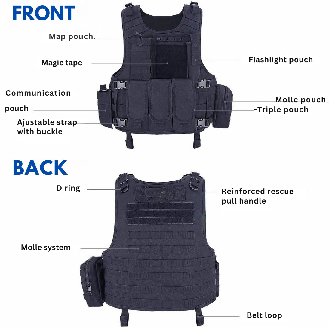 Blue Army Tactical Vest