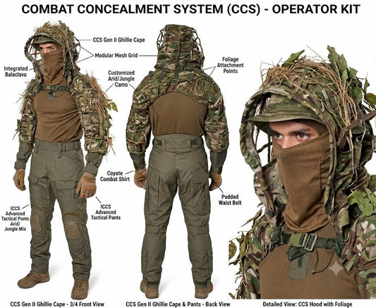 Ghillie Hood / Sniper Concealment Hood - Combat Concealment System (CCS)