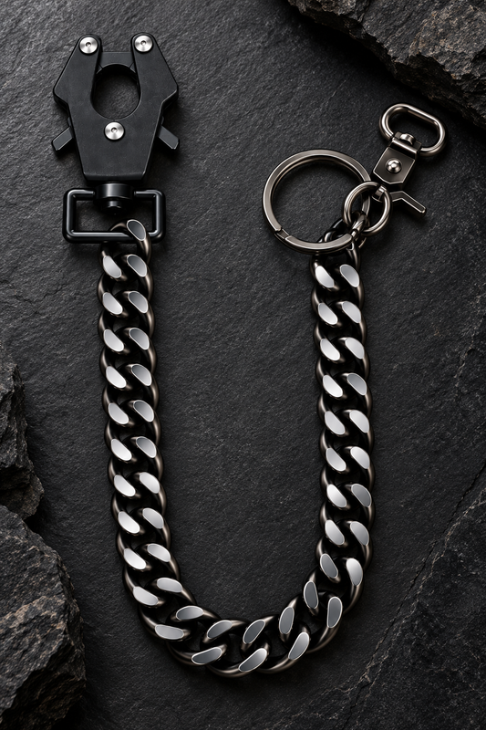 Blue Army Tactical Heavy-Duty Chain Keychain – Quick Release EDC Key Holder