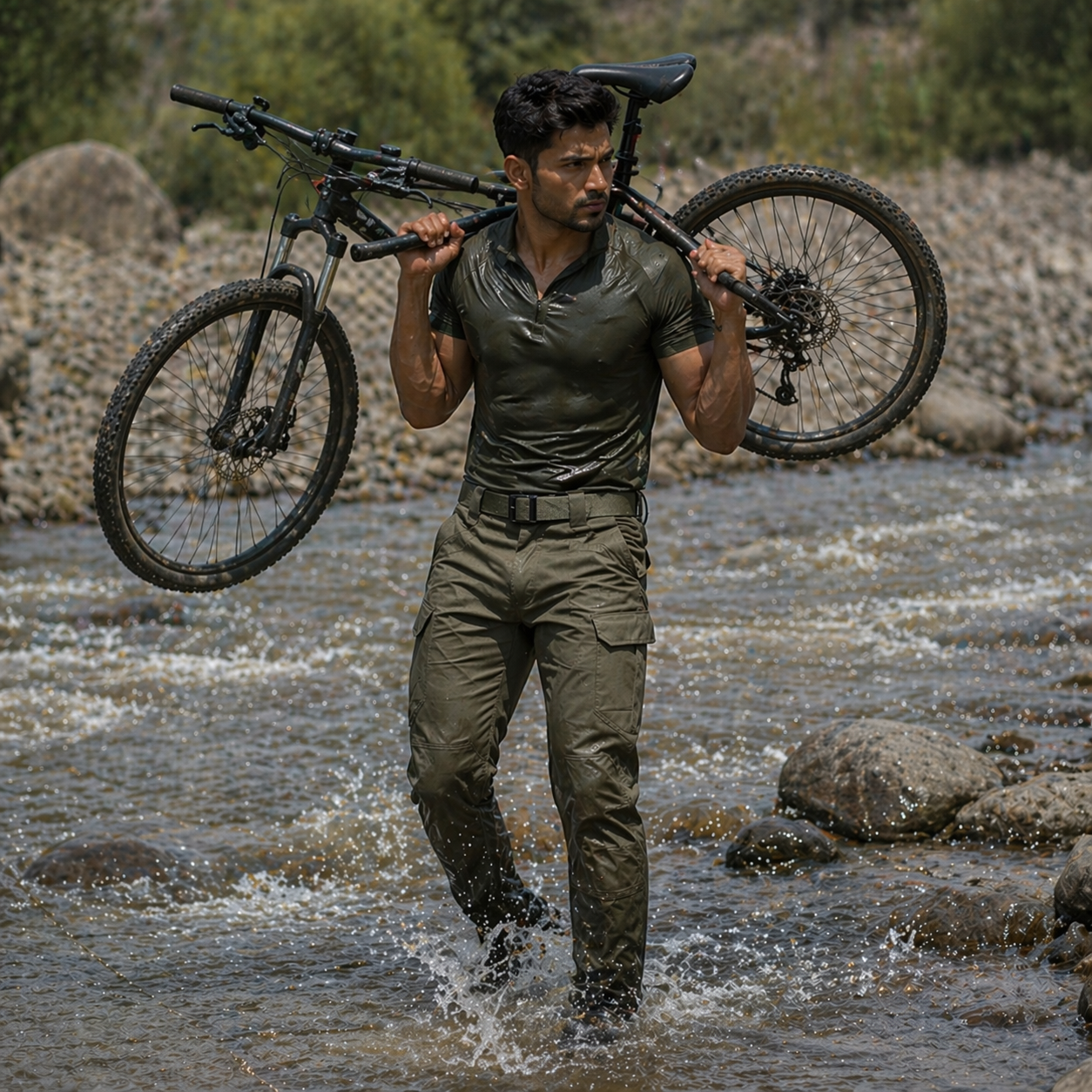 Blue Army Tactical Cargo Pants – Ripstop Cotton Blend | Reinforced, Multi-Pocket, All-Terrain Utility Wear
