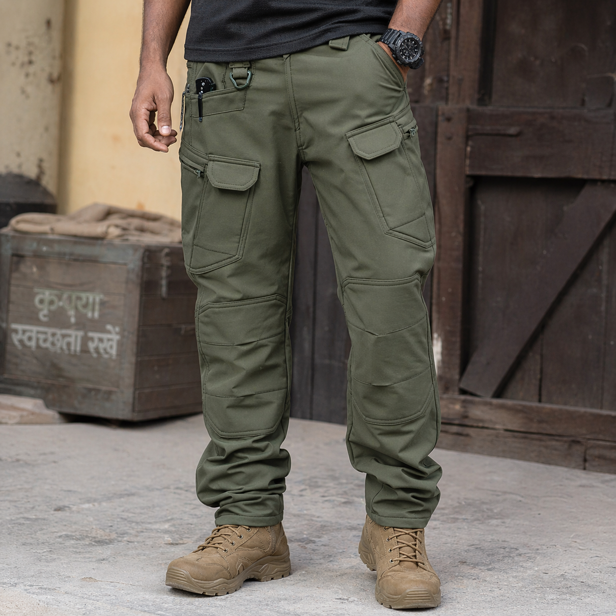 Blue Army Fleece-Lined Softshell Winter Pants (300–350 GSM) – Warm, Windproof & Tactical Fit for Men & Women