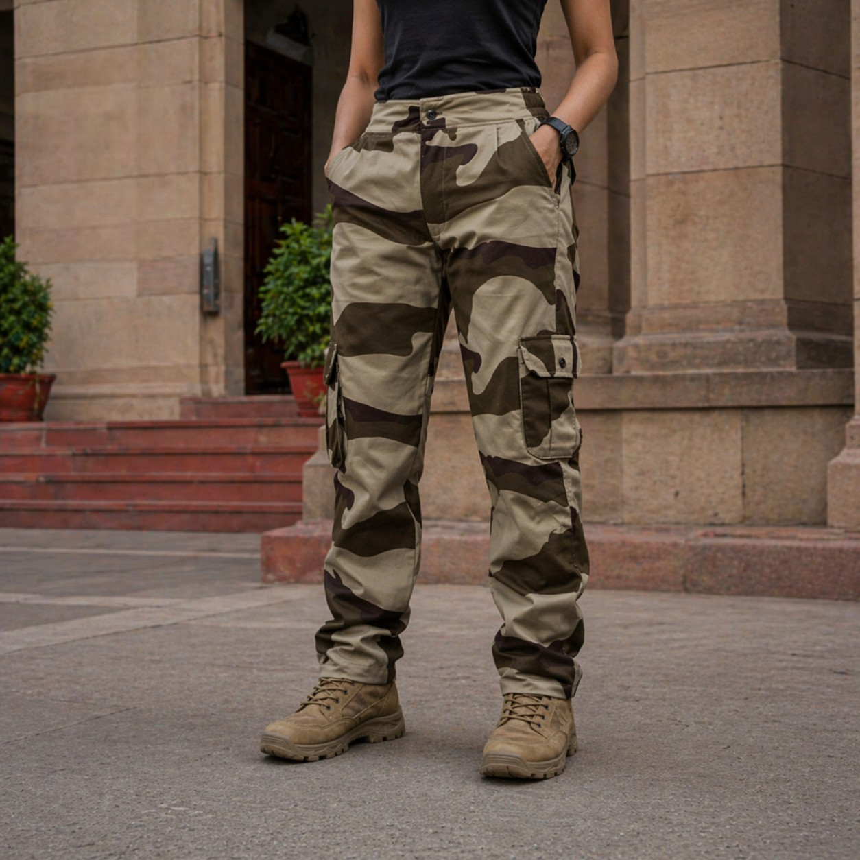Camo Print Cargo Pant