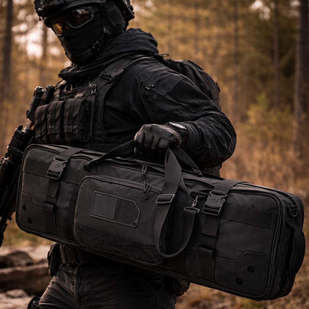 Blue Army Long Gun Bag | Heavy-Duty Tactical Rifle Carry Case with Storage for Outdoor, Range & Travel Use