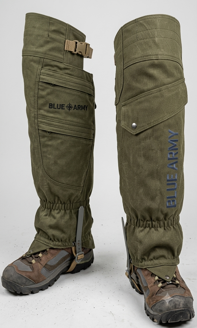 BLUE ARMY Heavy-Duty Hunting & Outdoor Leg Gaiters – High Protection, Waterproof & Thorn-Proof