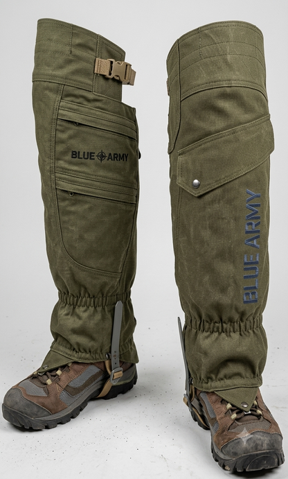 BLUE ARMY Heavy-Duty Hunting & Outdoor Leg Gaiters – High Protection, Waterproof & Thorn-Proof