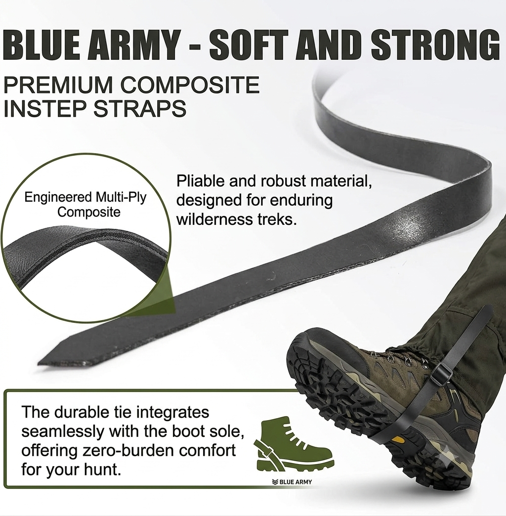 BLUE ARMY Heavy-Duty Hunting & Outdoor Leg Gaiters – High Protection, Waterproof & Thorn-Proof
