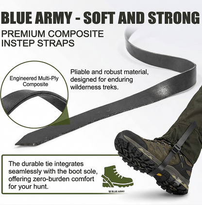 BLUE ARMY Heavy-Duty Hunting & Outdoor Leg Gaiters – High Protection, Waterproof & Thorn-Proof