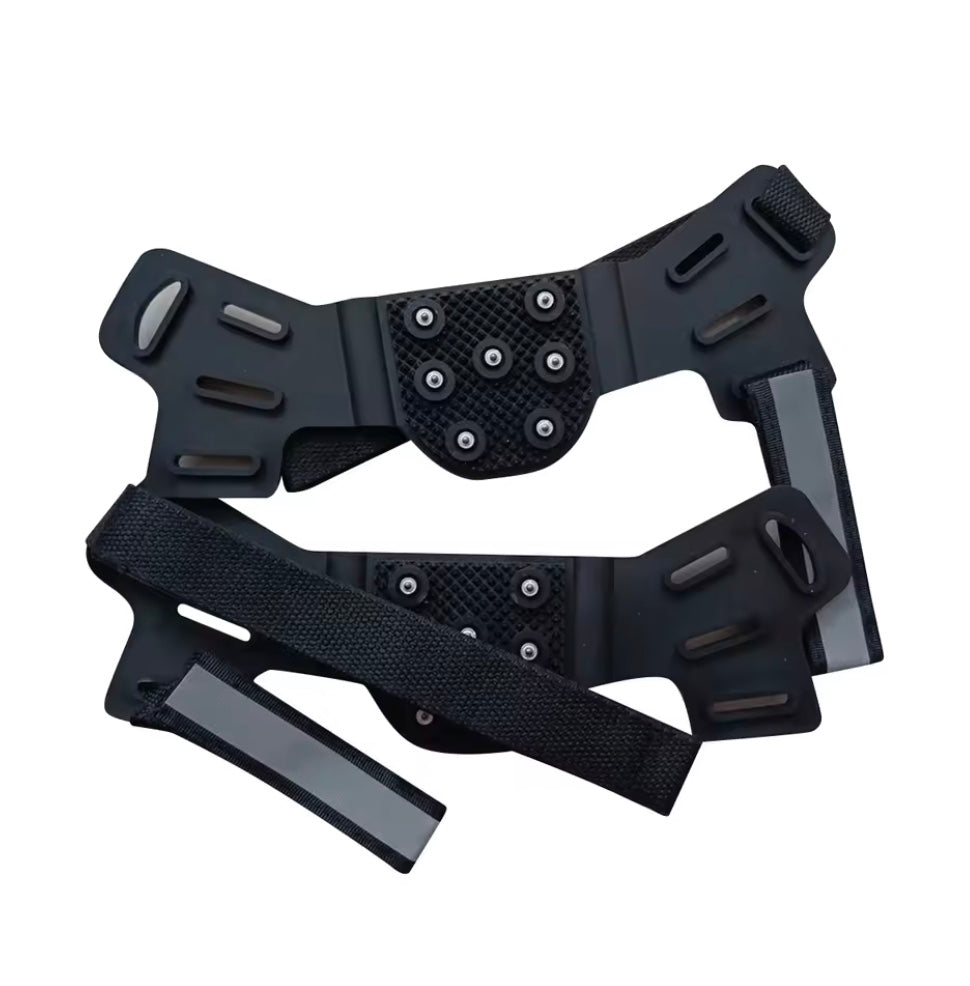 Blue Army IceClaw X – heavy-duty traction cleats with adjustable straps and steel studs, built for superior grip, stability, and performance on ice and rocky terrain.