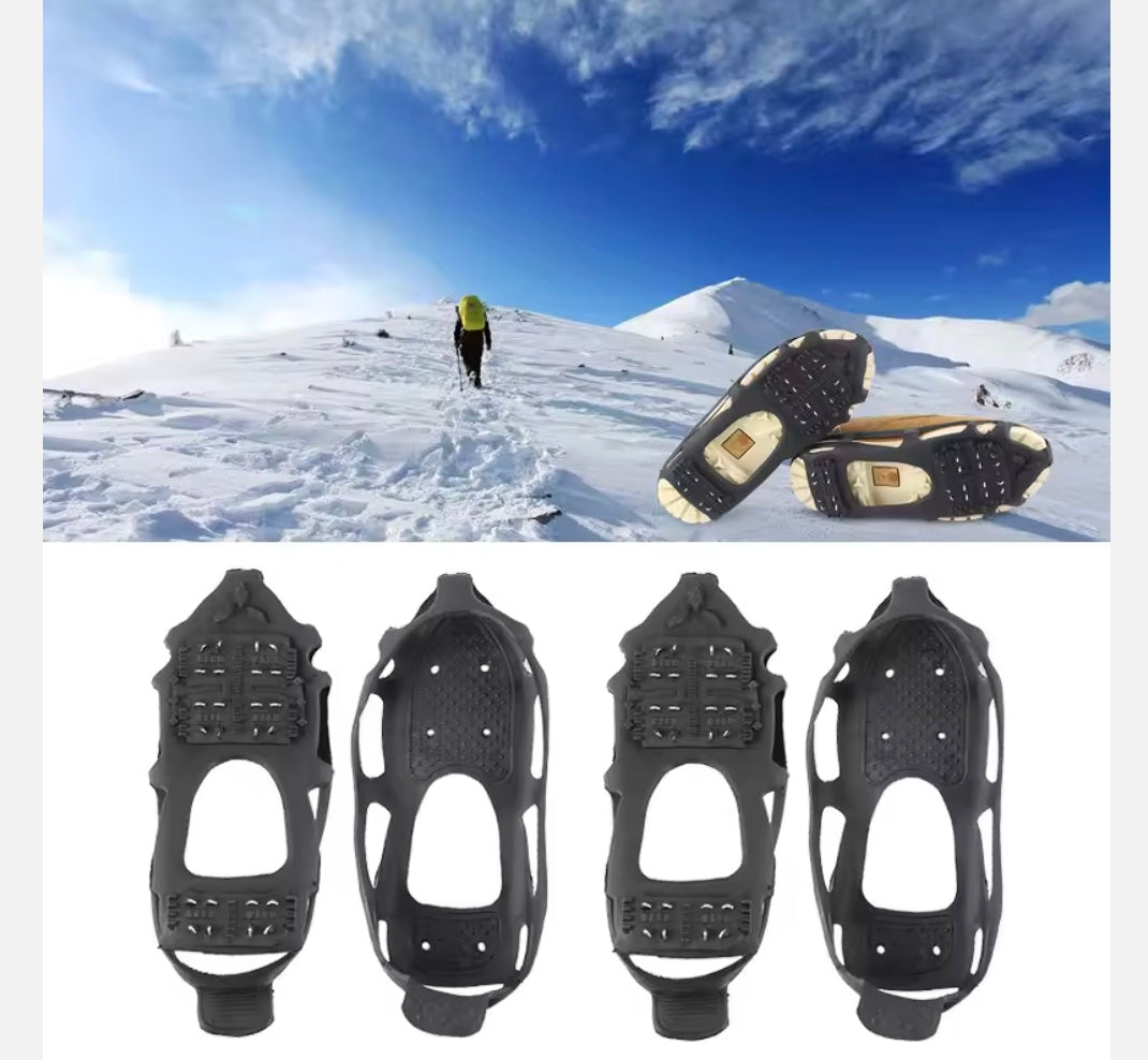 Heavy-Duty Snow & Rock Climbing Traction Cleats – Anti-Slip Shoe Covers with Steel Studs for Trekking & Mountaineering