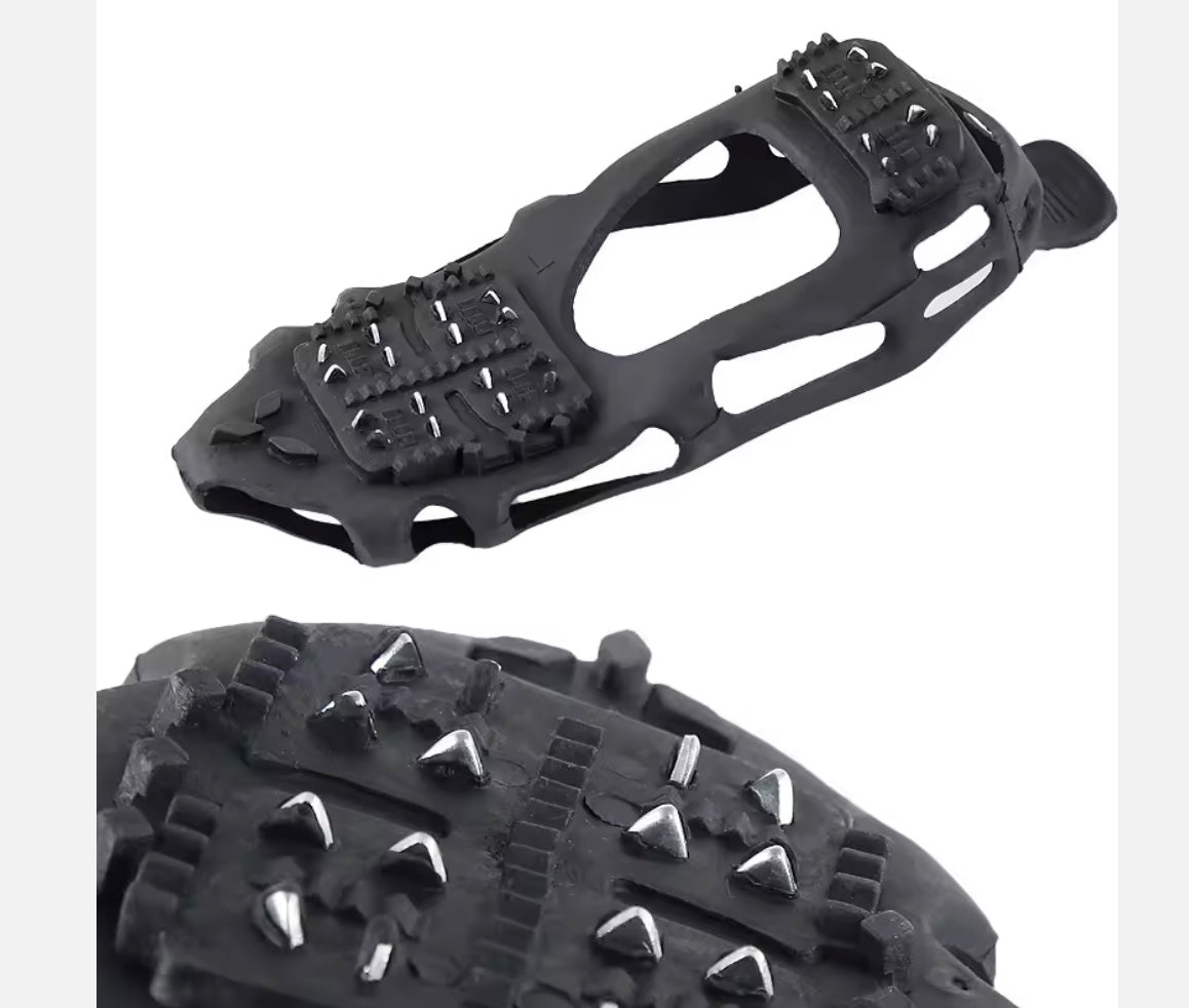 Heavy-Duty Snow & Rock Climbing Traction Cleats – Anti-Slip Shoe Covers with Steel Studs for Trekking & Mountaineering