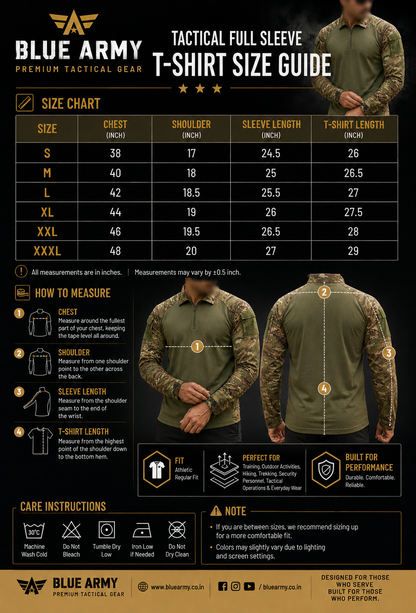 Blue Army Tactical T-Shirt – Full Sleeve