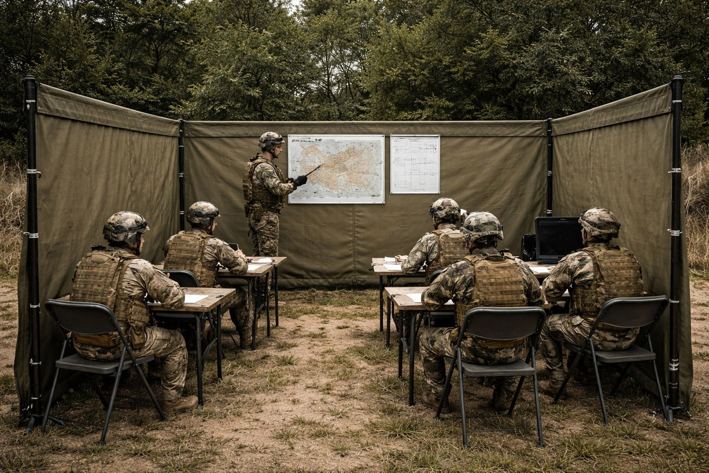 Blue Army Deployable Fabric Partition | Made-to-Measure Field Wall System