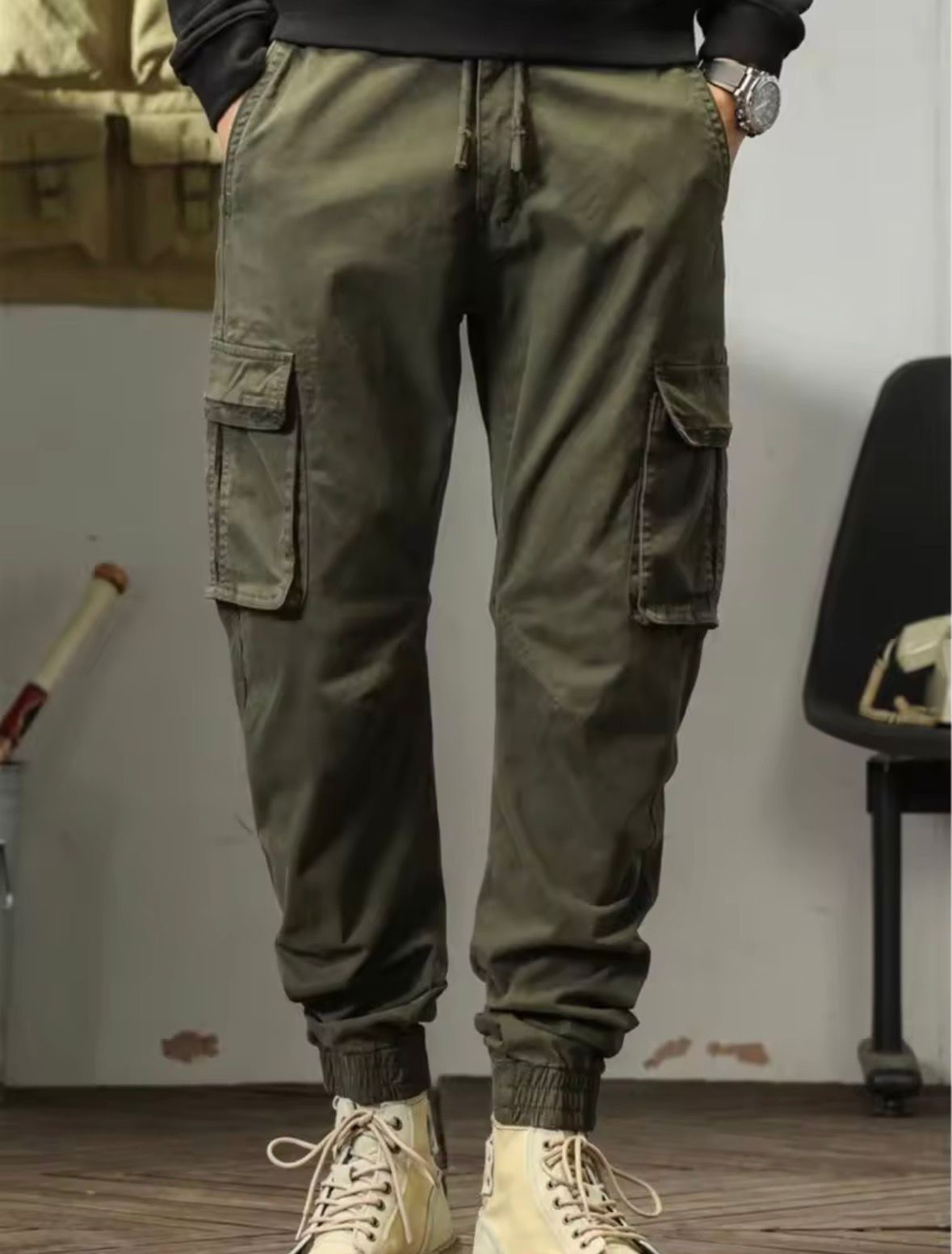 Blue Army Urban Ranger Tactical Cargo Joggers | Lightweight Utility Streetwear with Multi Pocket Design