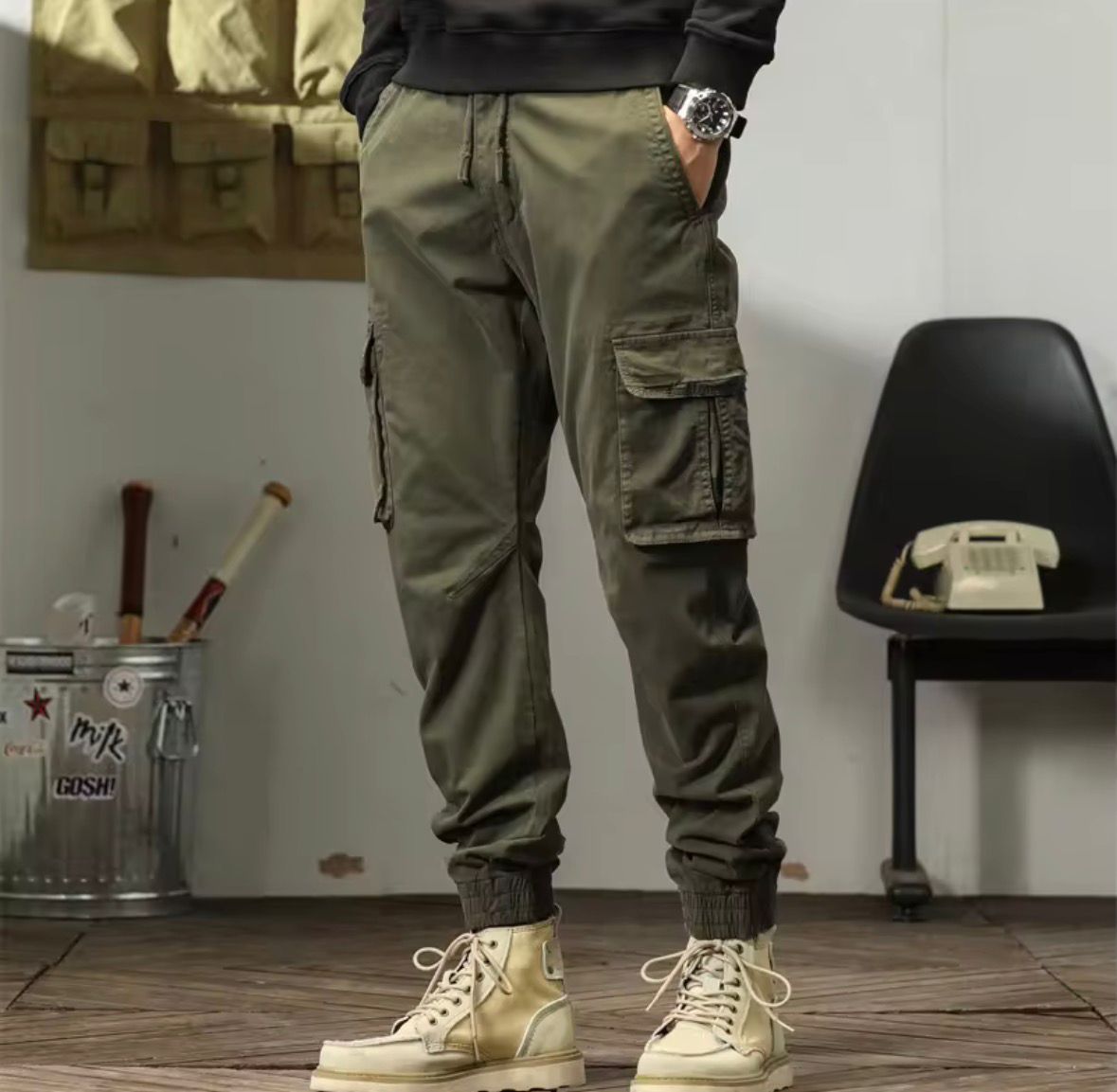 Blue Army Urban Ranger Tactical Cargo Joggers | Lightweight Utility Streetwear with Multi Pocket Design