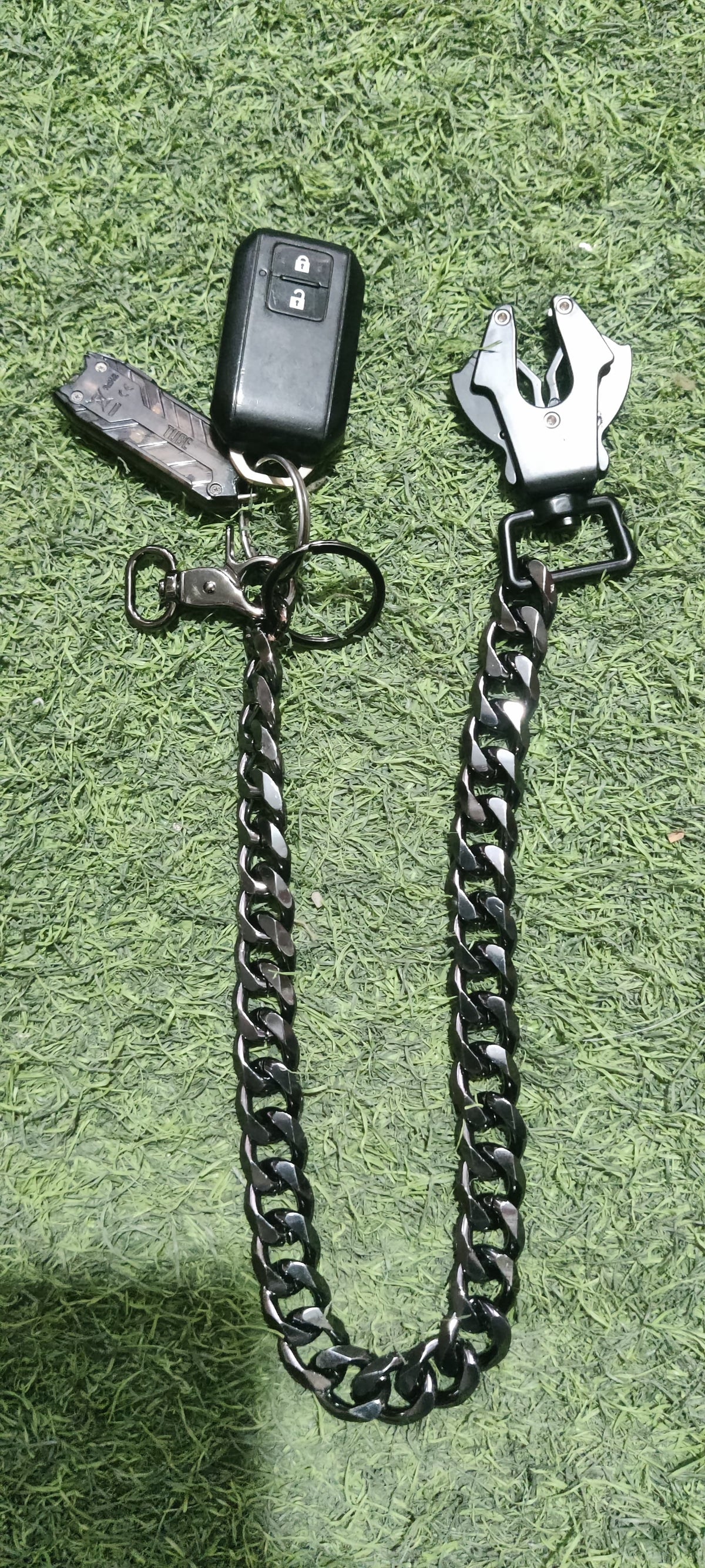 Blue Army Tactical Heavy-Duty Chain Keychain – Quick Release EDC Key Holder