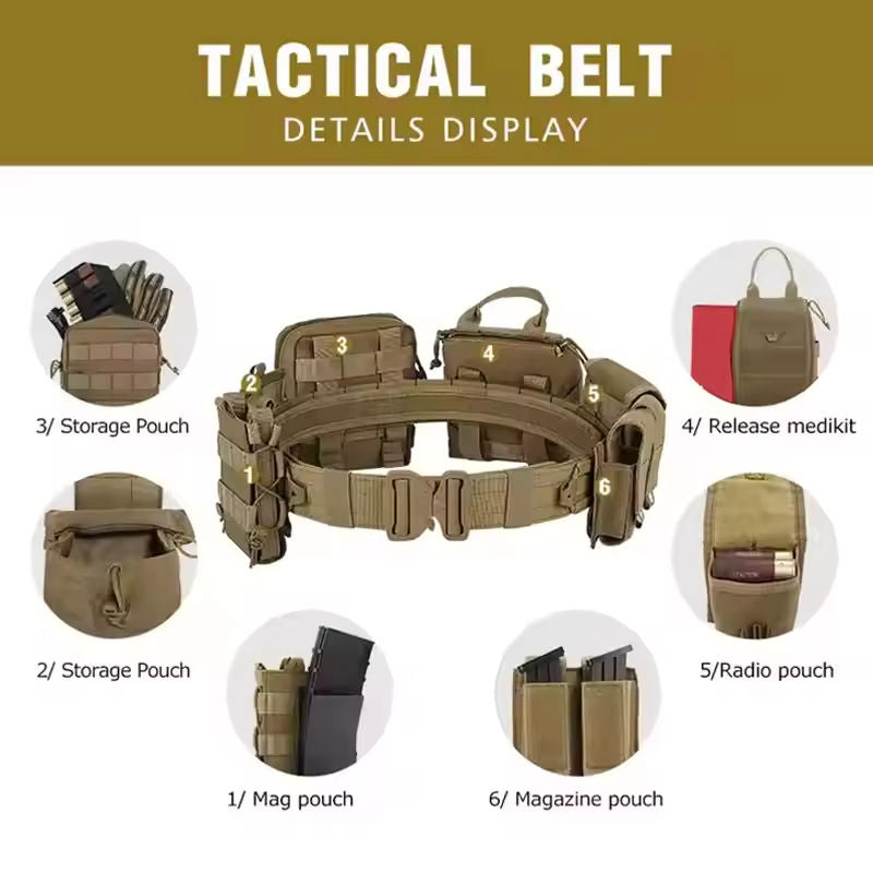 Modular Tactical Battle Belt System – 7 Piece MOLLE Kit