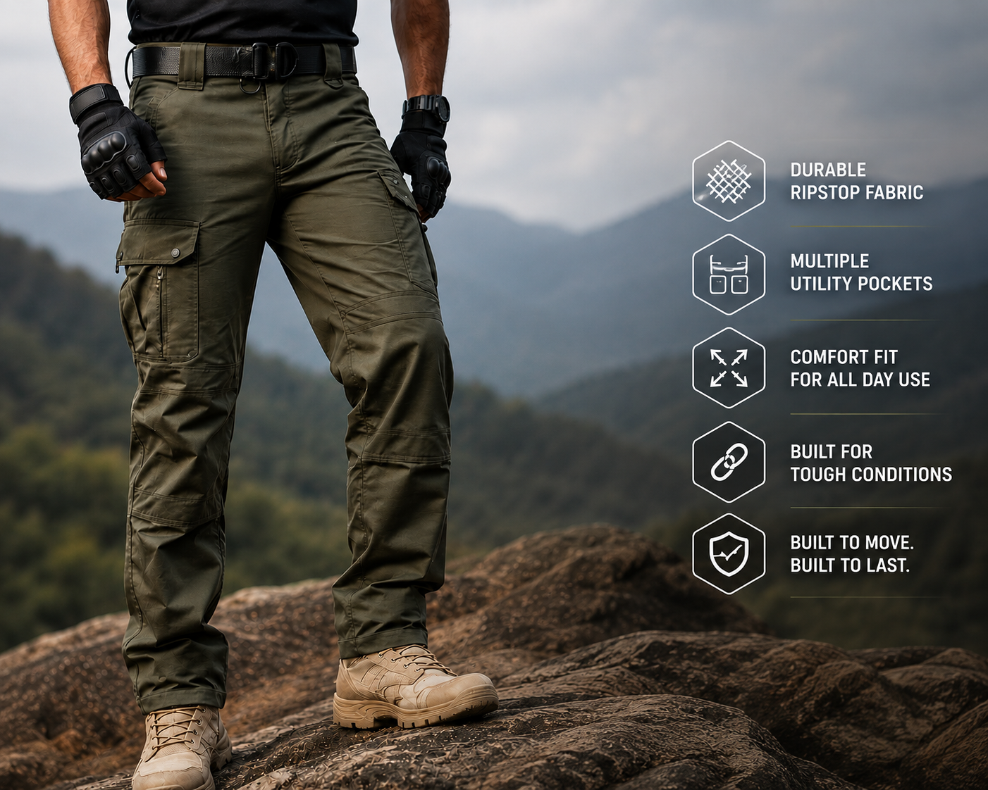 Blue Army Ripstop Utility Combat Trousers