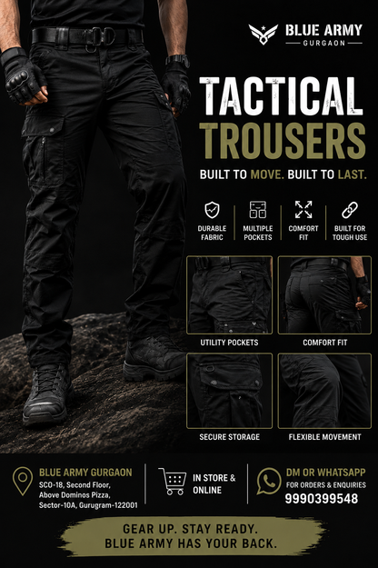 Blue Army Ripstop Utility Combat Trousers