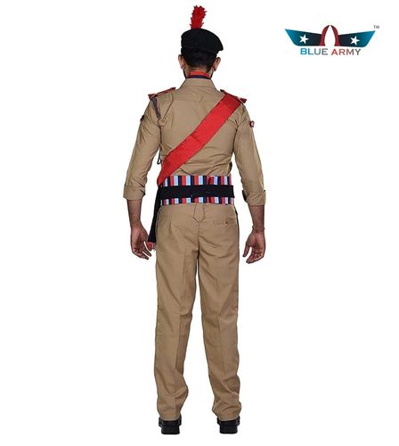 BLUE ARMY NCC 9 Pack Combo (Cap+Badge+Hackle Red+Dori+Linnet+Belt+Buckle+Shoulder Badge-2 Piece) Unisex