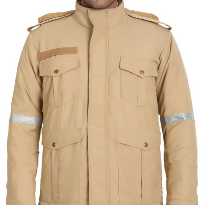 KHAKI POLICE JACKET - FULL SLEEVES-WITHOUT REFLECTIVE TAPE