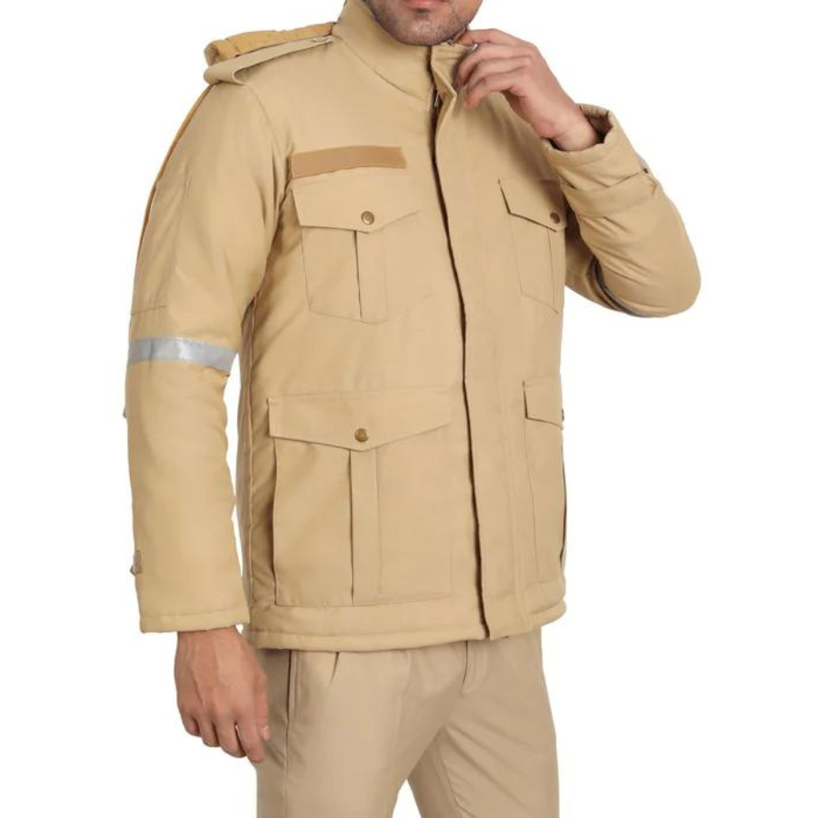 KHAKI POLICE JACKET - FULL SLEEVES-WITHOUT REFLECTIVE TAPE