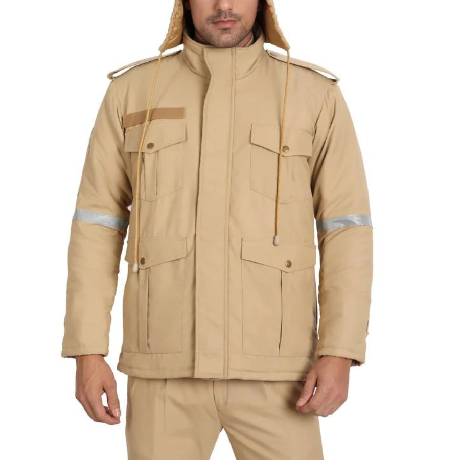 KHAKI POLICE JACKET - FULL SLEEVES-WITHOUT REFLECTIVE TAPE