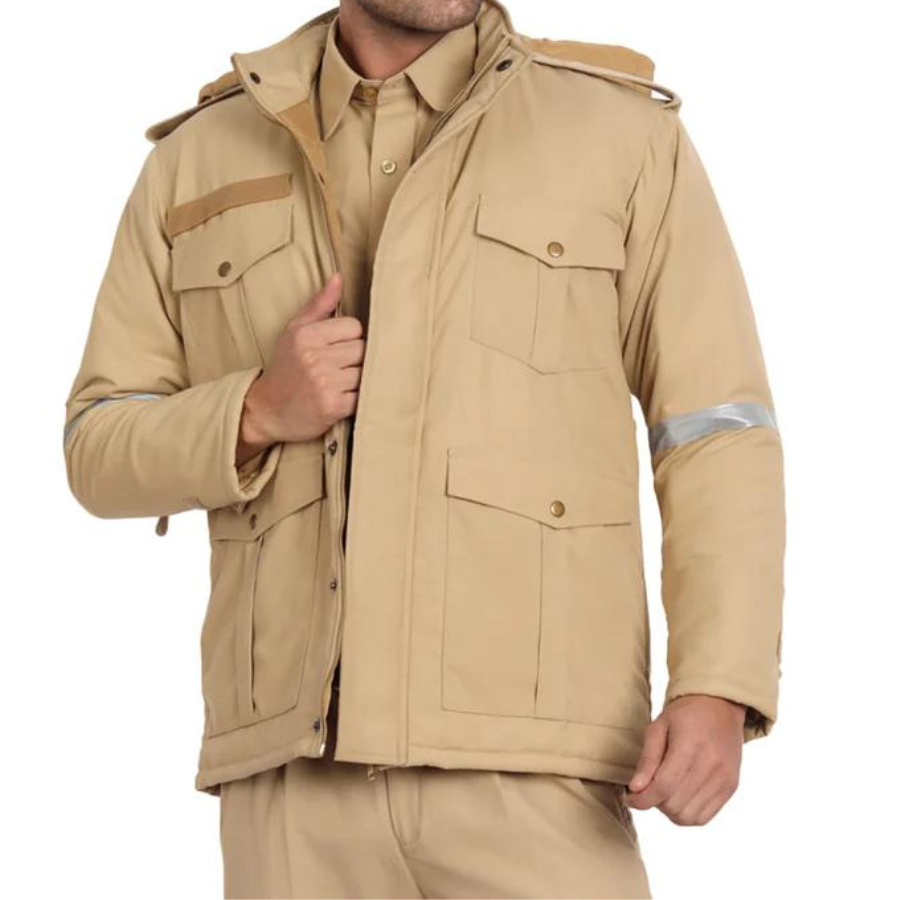 KHAKI POLICE JACKET - FULL SLEEVES-WITHOUT REFLECTIVE TAPE