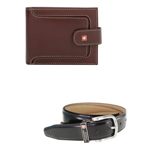 Gift Set of Leather Wallets & Leather Belts Combo Pack (LW40+BLT12)