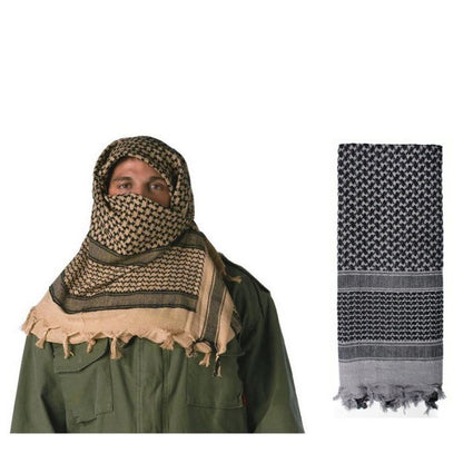 Blue Army Grey Shemagh Tactical Desert Scarf | Military Keffiyeh for Sun, Wind & Dust Protection